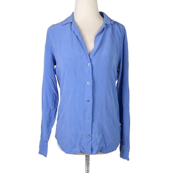 Equipment Femme Blue Silk Button Down Blouse Top XS - Picture 1 of 6